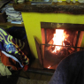 Une bonne flambée après une rude journée!